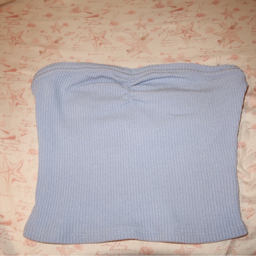 Urban Outfitters Light Blue Ribbed Tube Top